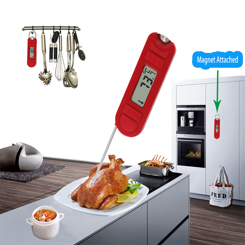 Cucina Domestica Pieghevole Interno Sonda Super Fast Food Termometro digitale per carne Grill Barbecue